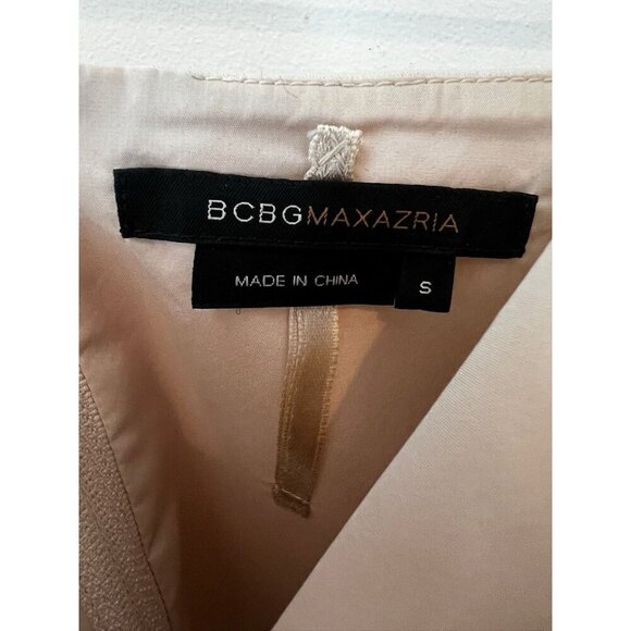 BCBG Maxazria Women’s Strapless Tan Bustier Zip Corset Cropped Top, Size S - Picture 2 of 8